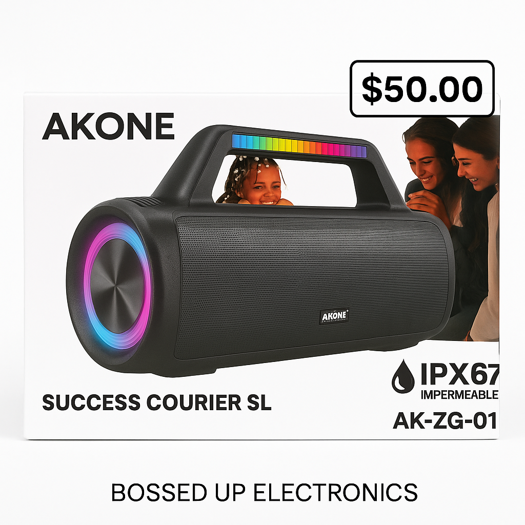 AKONE AK-ZG-01 Waterproof Bluetooth Speaker ā IPX67, RGB Lights, X-BASS Sound