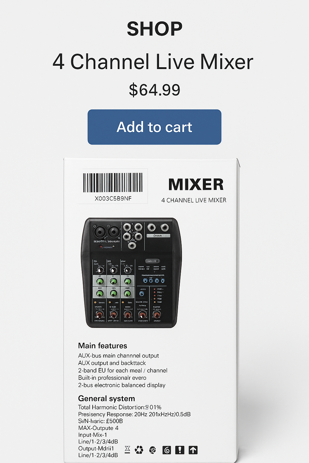 šļø 4-Channel Bluetooth Live Mixer ā Perfect for Podcasts, Streaming & Studio Use