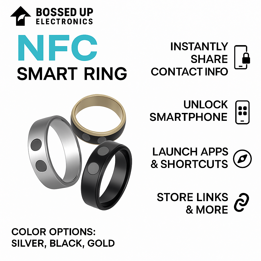 Smart Ring – Digital Tap & Share Technology size 8