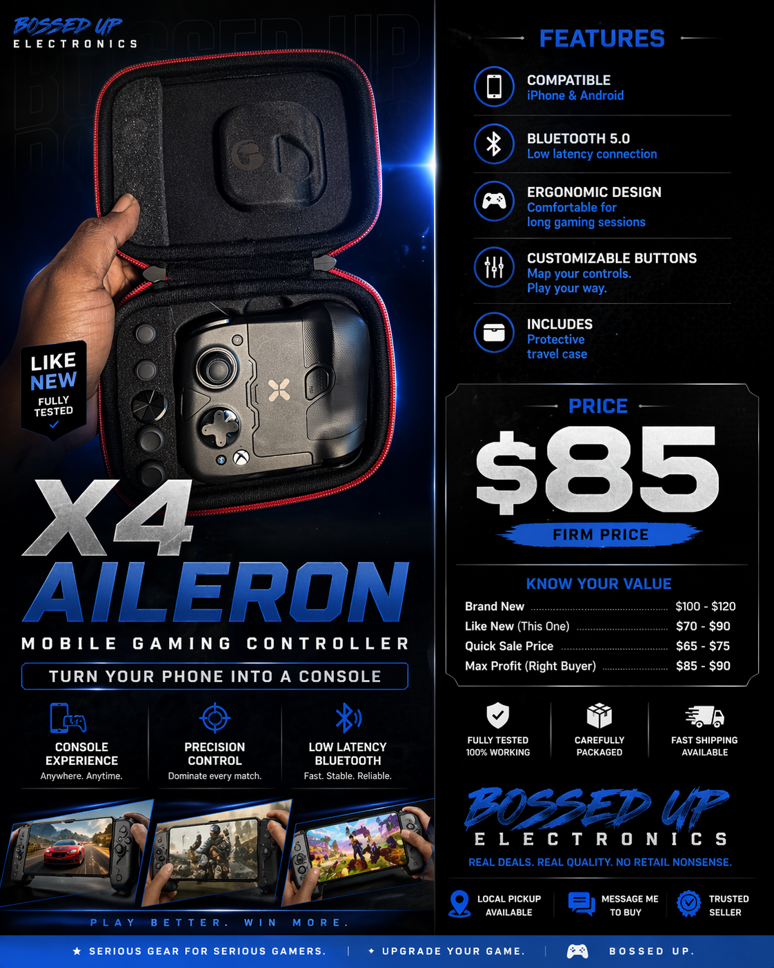 X4 Aileron Mobile Gaming Controller