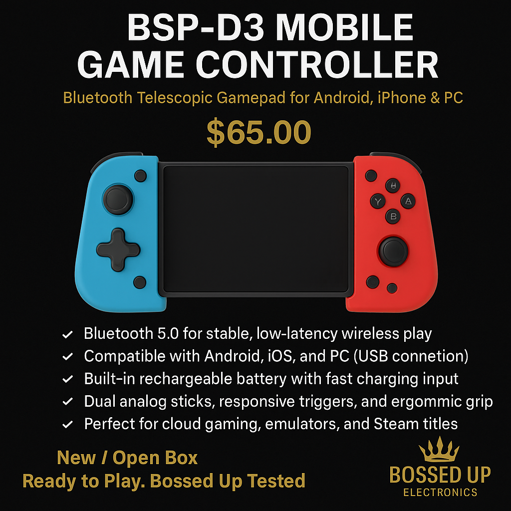 š® BSP-D3 Mobile Game Controller ā Bluetooth Telescopic Gamepad for Android, iPhone & PC