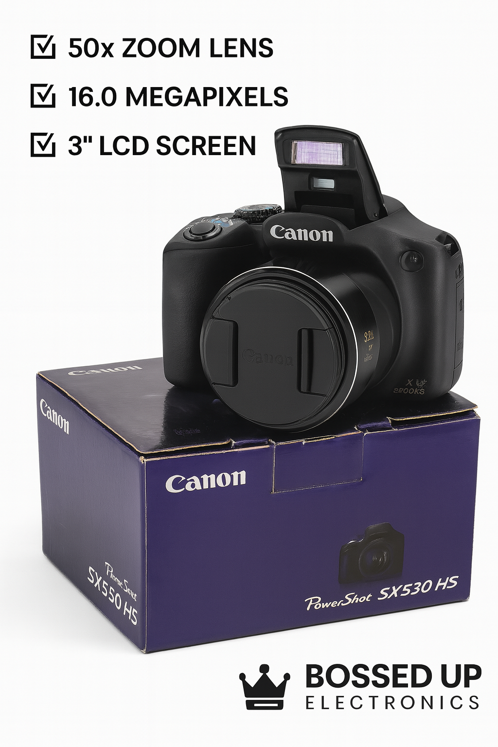 Canon PowerShot SX530 HS – 50x Zoom Digital Camera with Full HD Video comes with carrying case!