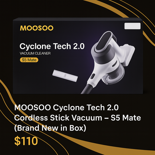 MOOSOO Cyclone Tech 2.0 Cordless Stick Vacuum – S5 Mate (Brand New in Box)