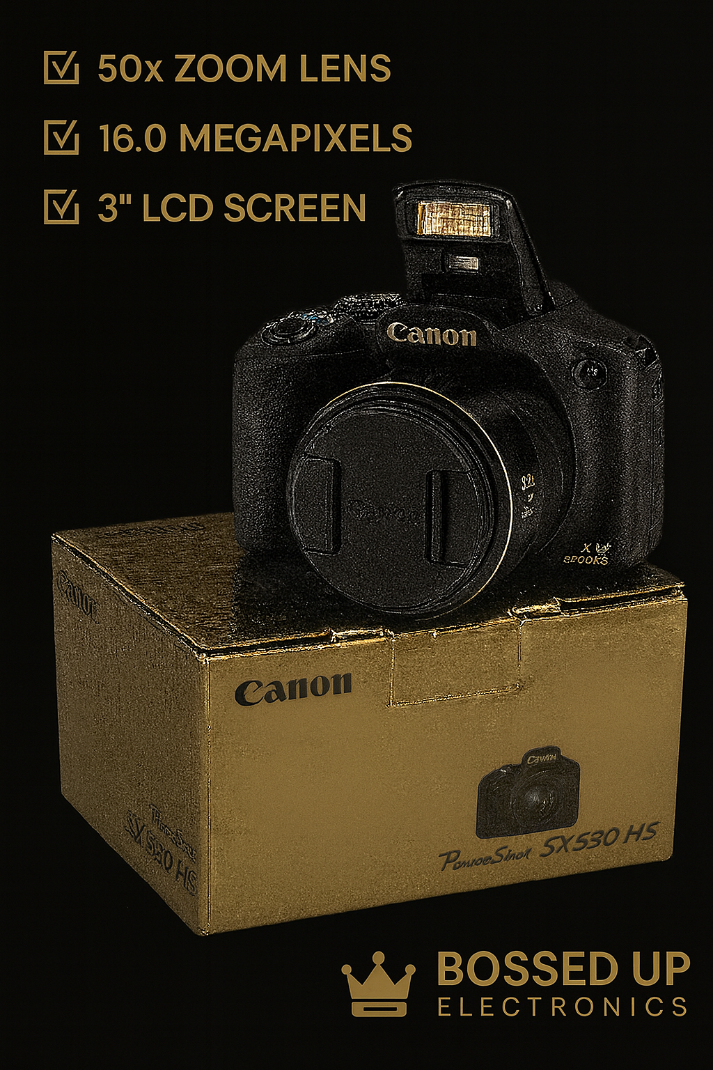 Canon PowerShot SX530 HS – 50x Zoom Digital Camera with Full HD Video comes with carrying case!