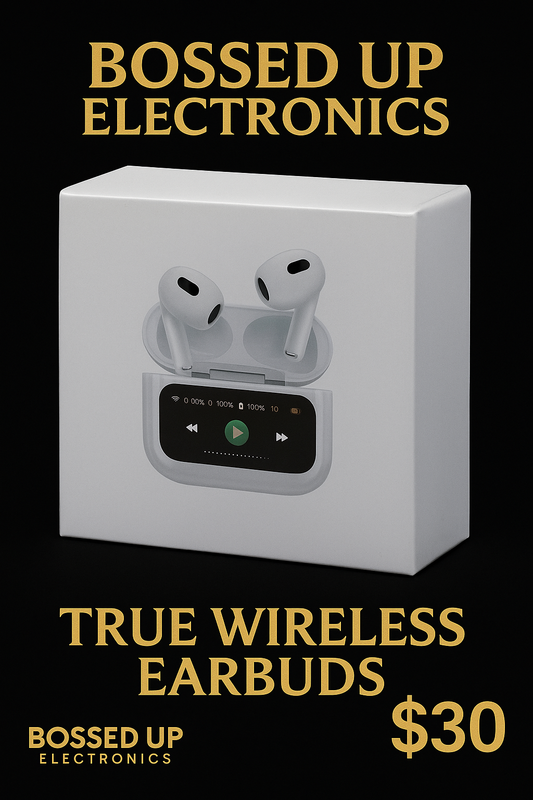 Mosyee TWS Bluetooth 5.4 Earbuds – Half In-Ear with Charging Case & Display