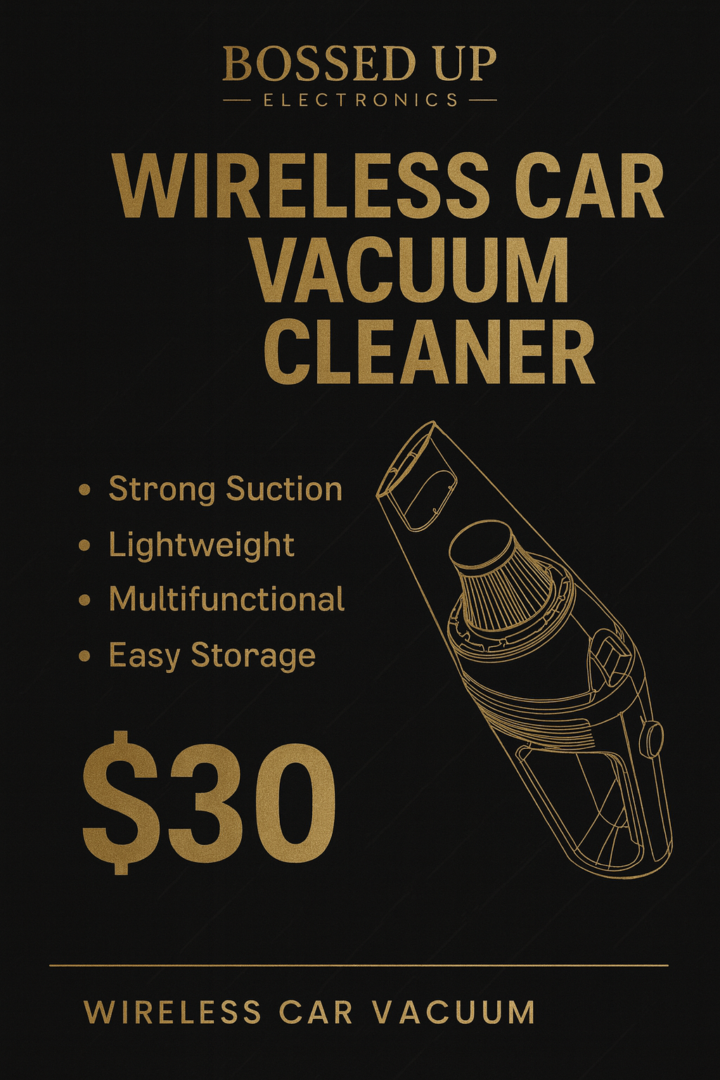Wireless Car Vacuum Cleaner – Portable & Rechargeable