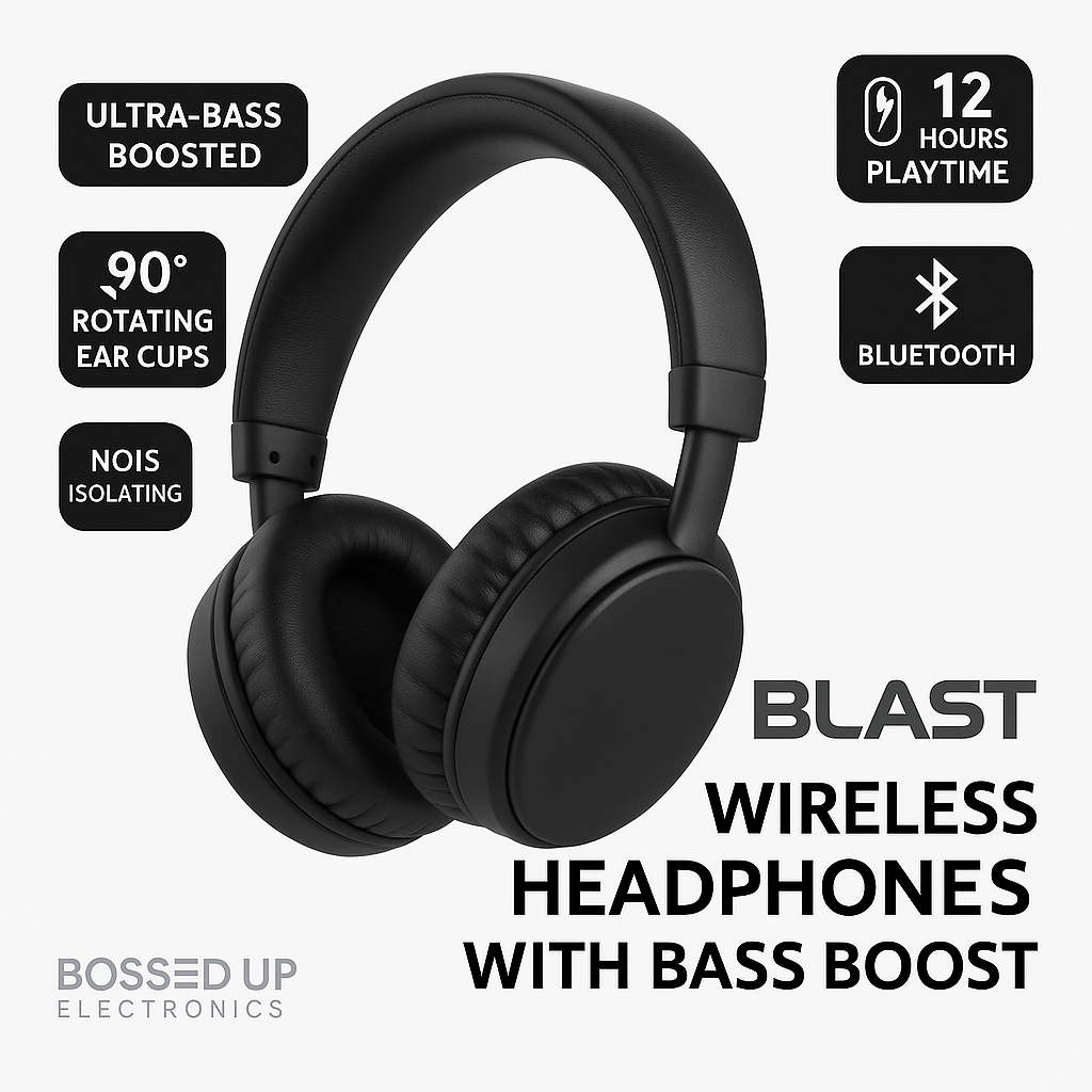 Blast Wireless Headphones with Bass Boost – Premium Sound & Comfort
