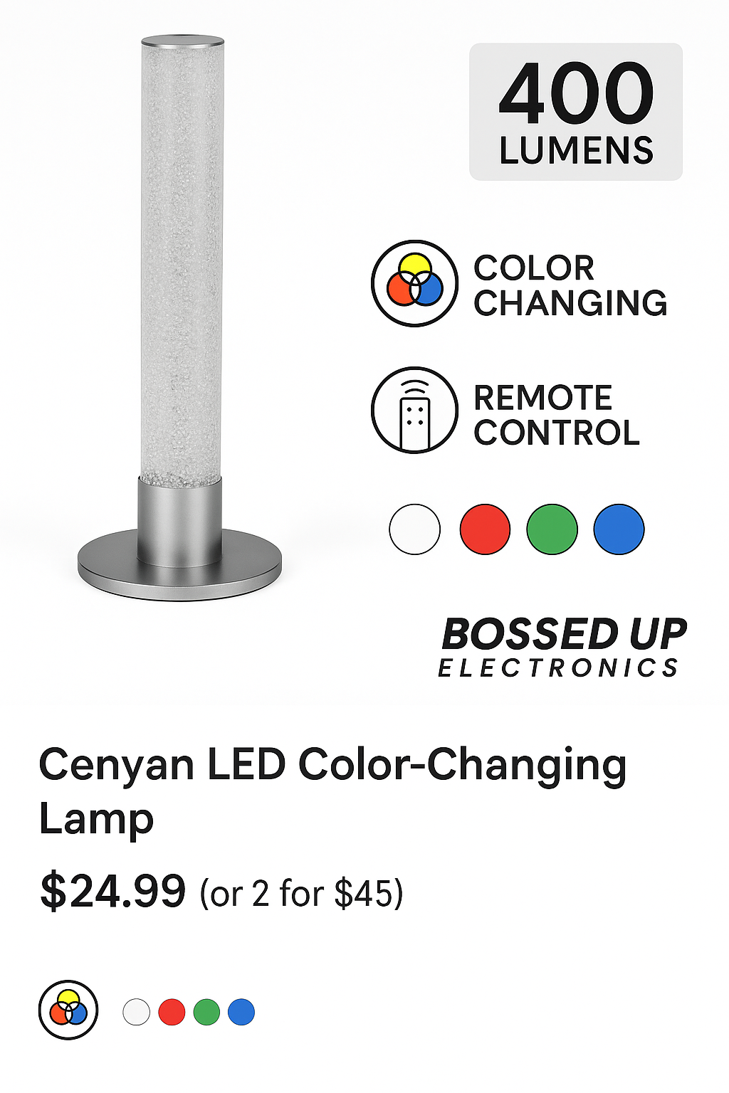 Cenyan LED Color-Changing Lamp – 400 Lumens