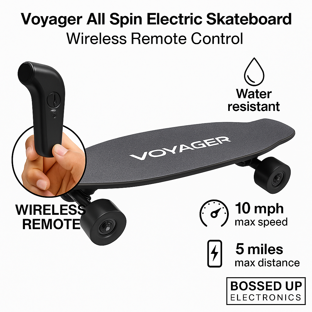 Voyager All Spin Electric Skateboard – Wireless Remote Control