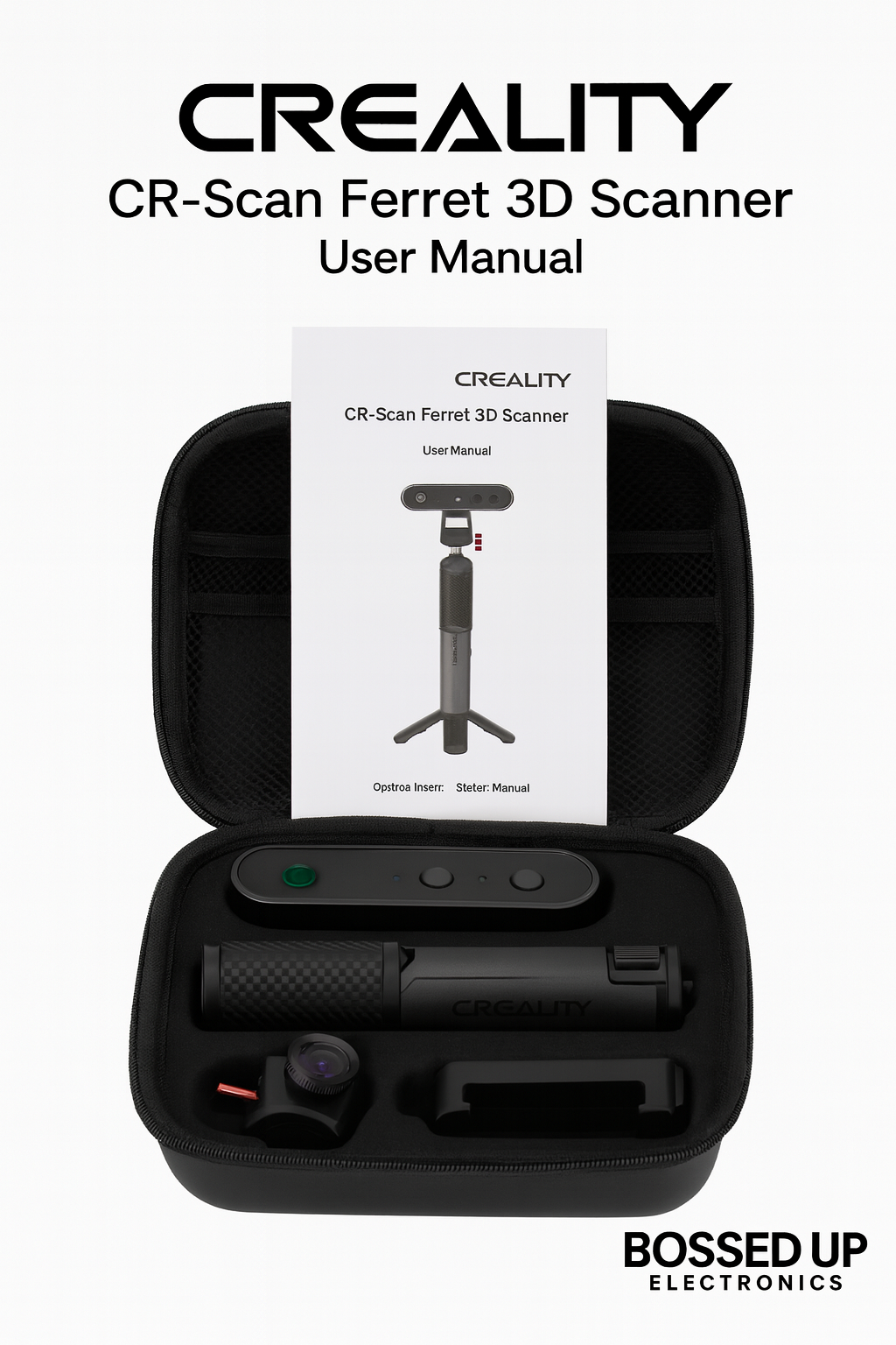 Creality CR-Scan Ferret 3D Scanner – Portable Handheld with Case & Accessories