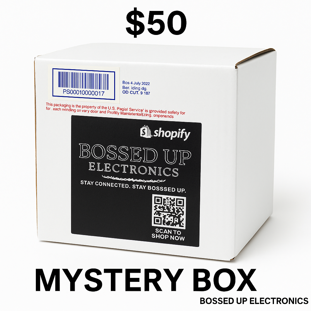 📦 Bossed Up Electronics – $50 Phone Accessory Mystery Box
Stay Connected. Stay Bossed Up.