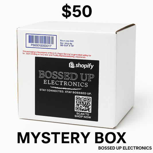 📦 Bossed Up Electronics – $50 Phone Accessory Mystery Box
Stay Connected. Stay Bossed Up.