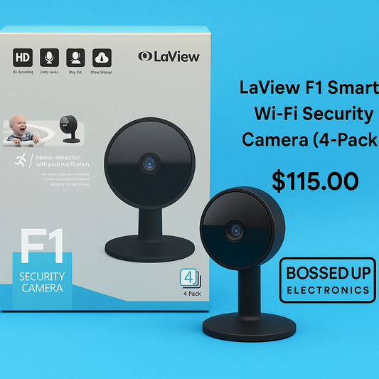 LaView F1 Smart Wi-Fi Security Camera (4-Pack) – 1080p HD, Motion Alerts, 2-Way Audio, Cloud Storage
