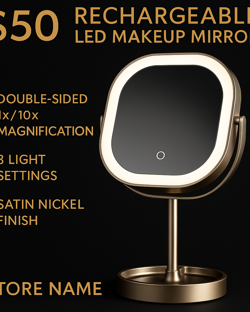 “Conair Halo LED Double-Sided Rechargeable Vanity Mirror"