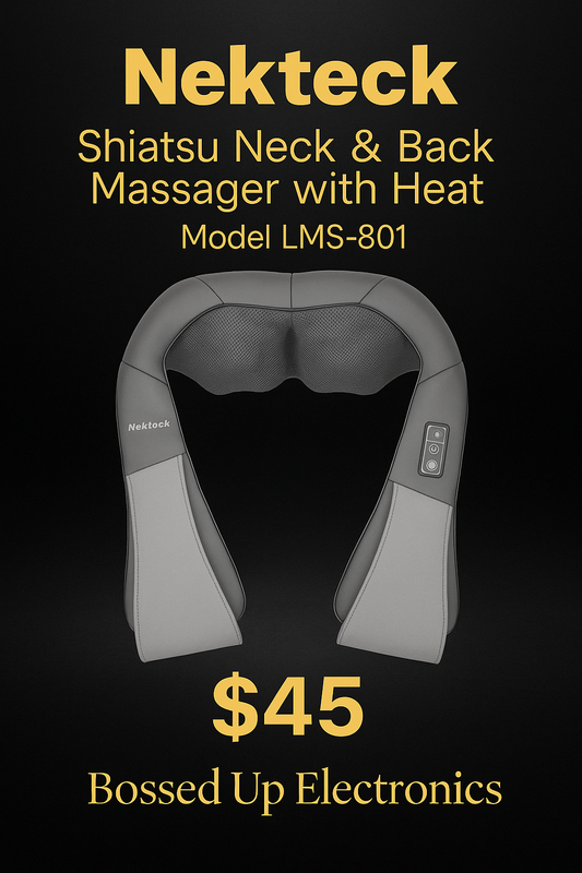 Nekteck Shiatsu Neck & Back Massager with Heat – Model LMS-801