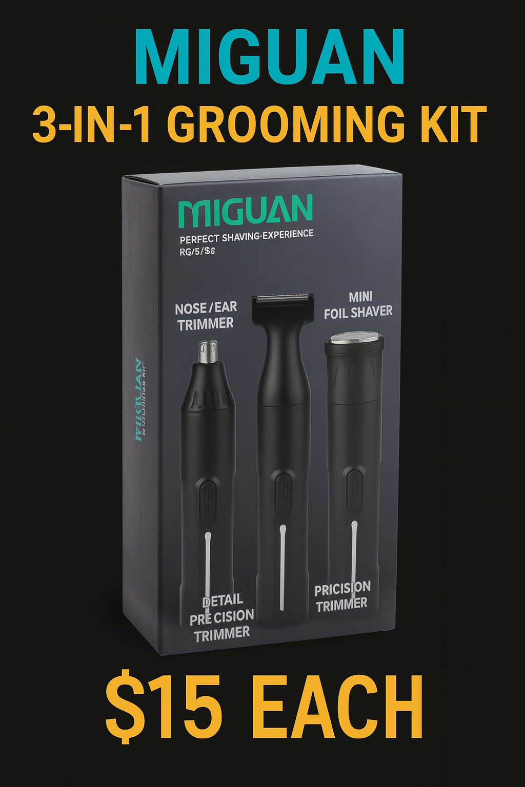 🔥 NEW ARRIVAL — MIGUAN 3-IN-1 Grooming Kit (RQ-9199) 🔥
✅ Nose/Ear Trimmer