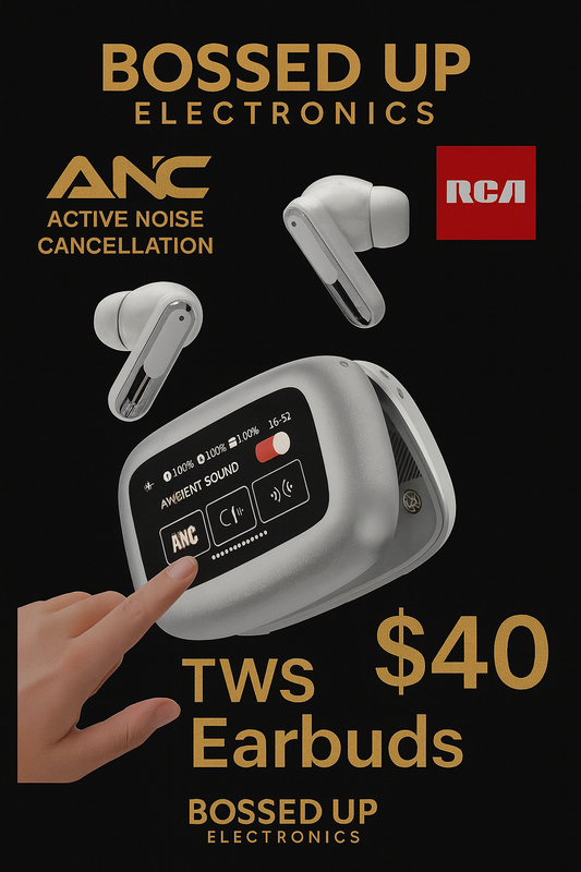 🎧 RCA True Wireless Earbuds – ANC Noise Cancelling TWS with Charging Case