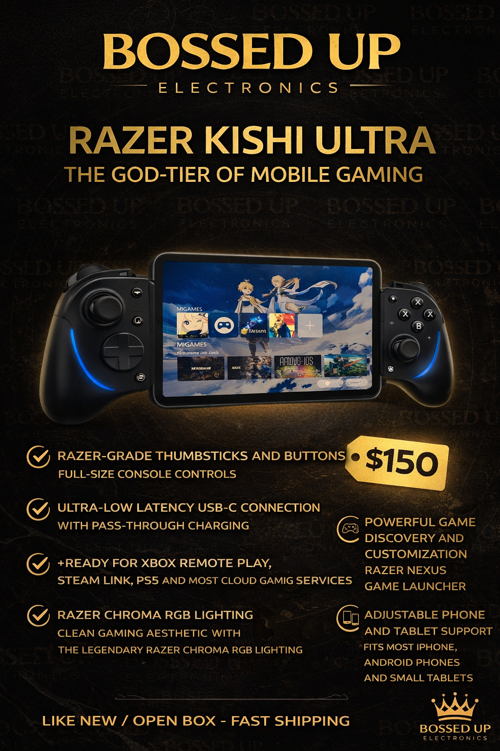 Razer Kishi Ultra Mobile Gaming Controller – Premium Console Experience (iPhone, Android, iPad Mini)