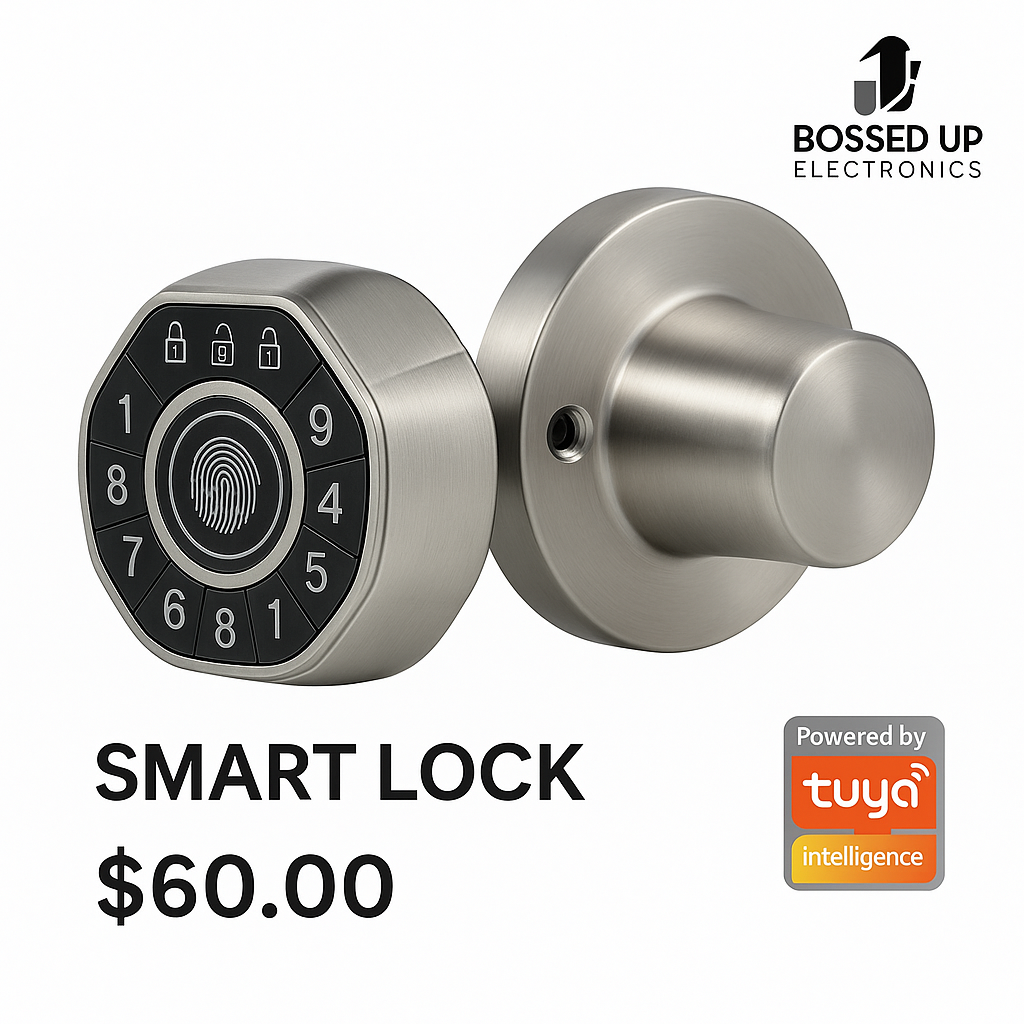 Smart Lock with Fingerprint & Keypad – Satin Nickel Finish