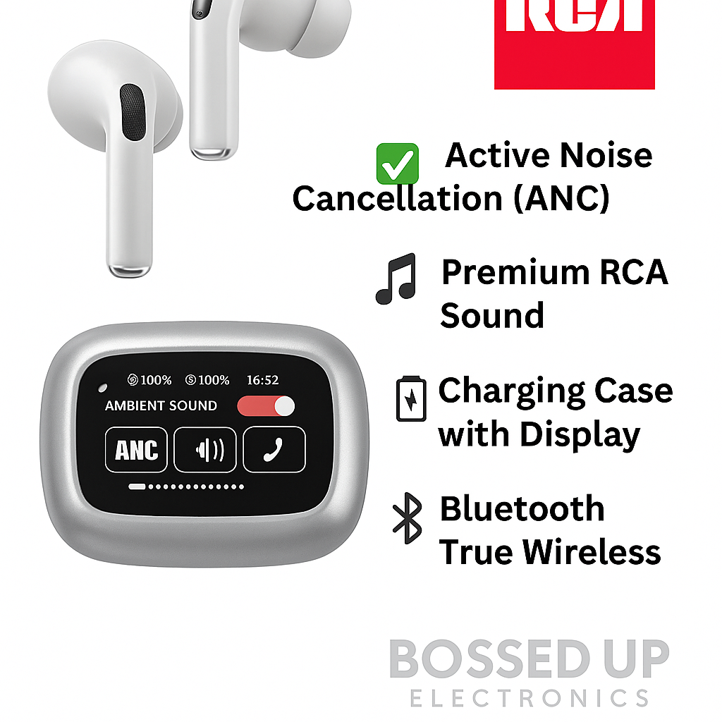 🎧 RCA True Wireless Earbuds – ANC Noise Cancelling TWS with Charging Case