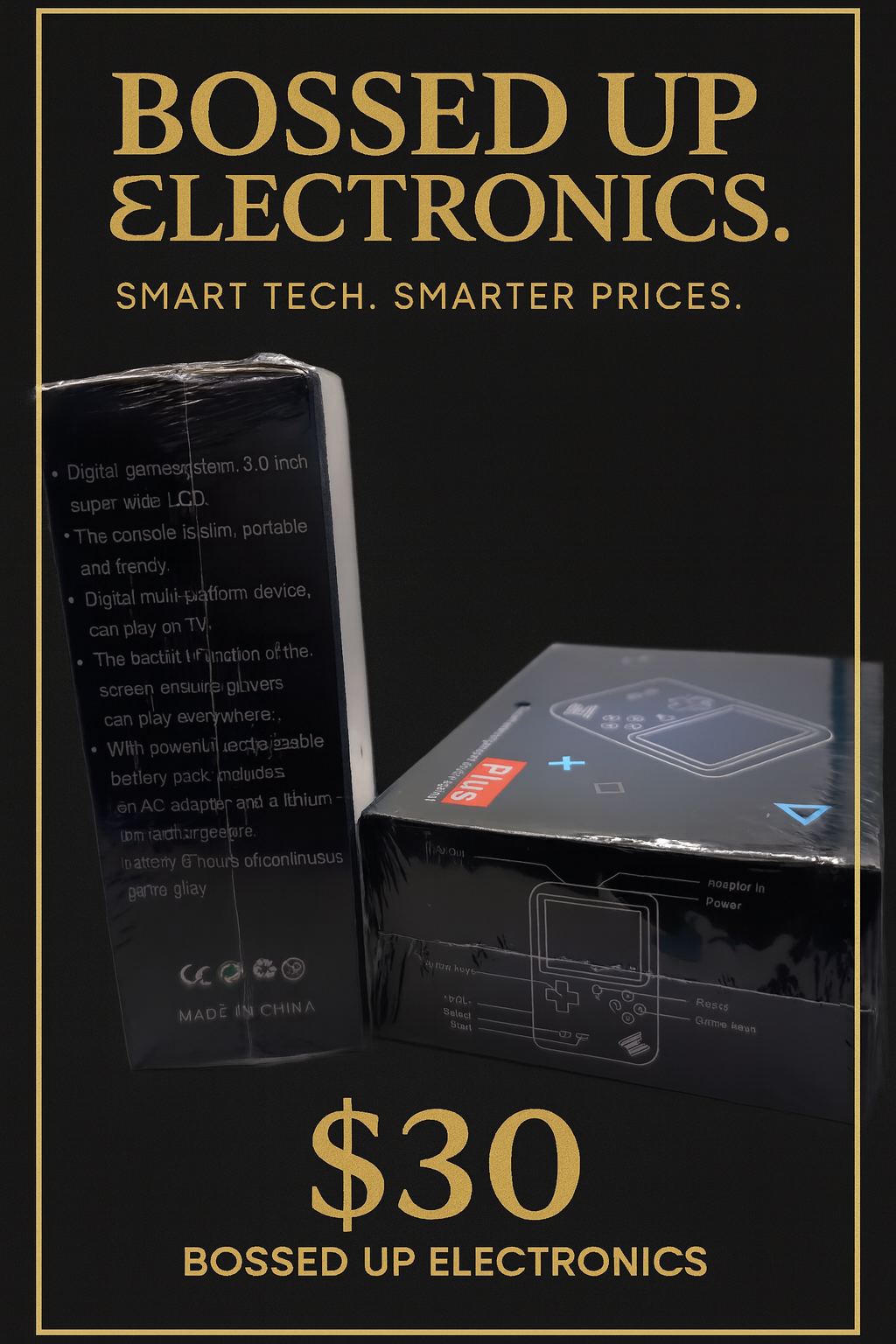 Retro Handheld Game Console Plus – 3.0” LCD – Built-in Classic Games