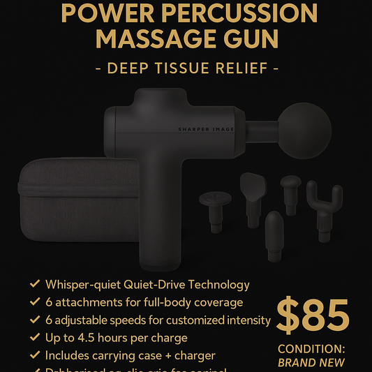 Sharper Image Power Percussion Massage Gun – Deep Tissue Relief