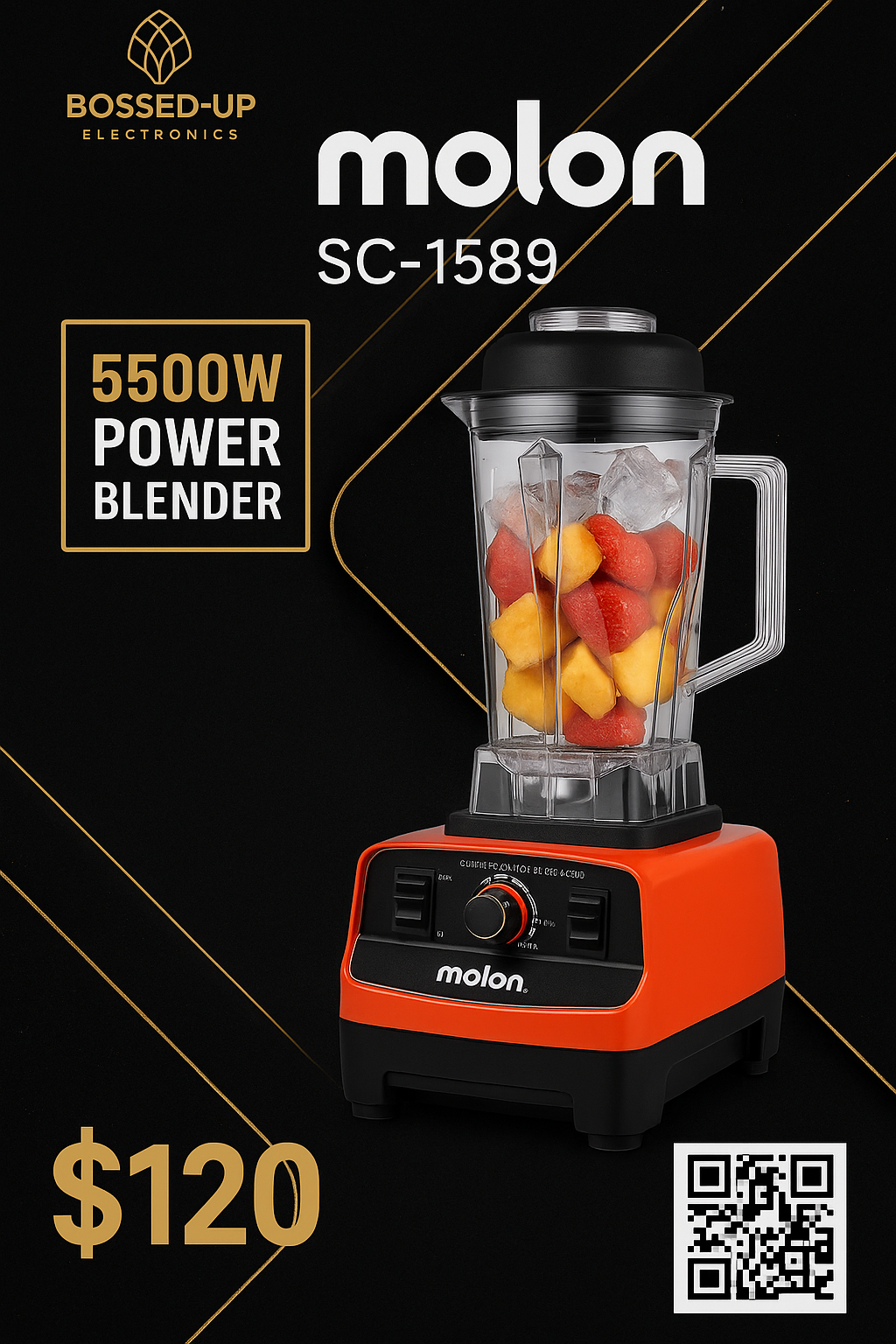 Molon SC-1589 — 5500W Power Blender
Unopened • Heavy-Duty • Built to Handle Anything