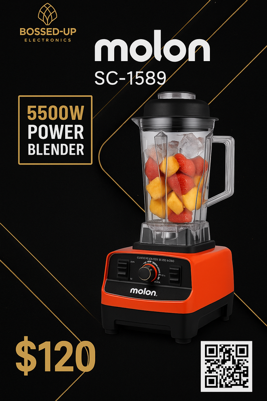 Molon SC-1589 — 5500W Power Blender
Unopened • Heavy-Duty • Built to Handle Anything