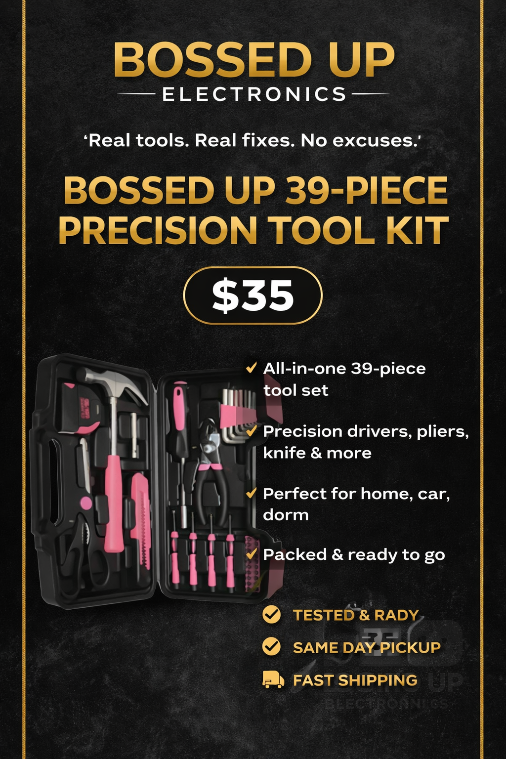 🛠️ Bossed Up 39-Piece Precision Tool Kit