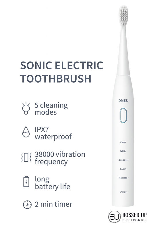 DMES Sonic Electric Toothbrush – 5 Modes, Waterproof, Long Battery Life