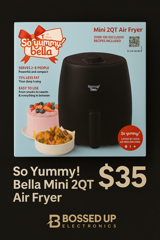 So Yummy! Bella Mini 2QT Air Fryer – Compact & Powerful